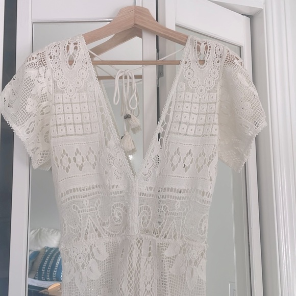 Spell Designs Woodstock white lace jumpsuit in XS